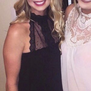 High neck, mesh, lacey blouse